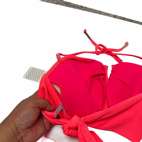 Eberjey Cactus Crush Amala Bikini Top Coral Small - Picture 5 of 8